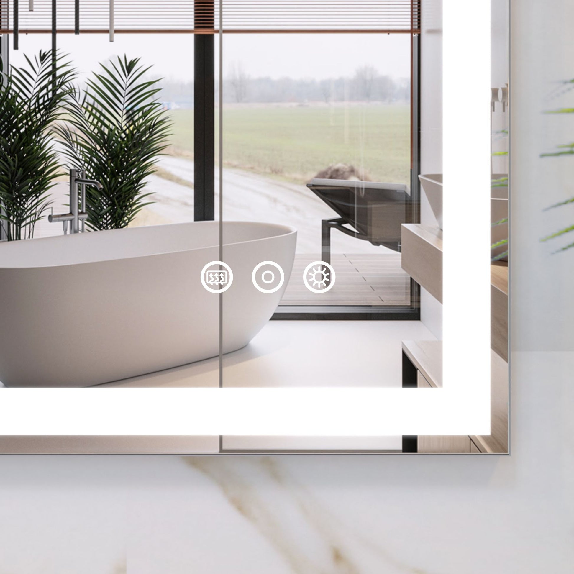 32x40 inch LED Bathroom Vanity Mirror Wall Mounted Adjustable White/Warm/Natural Lights Anti-Fog Touch Switch with Memor image 6