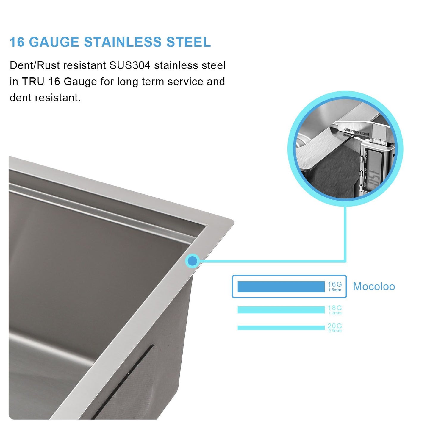 33-inch Stainless Steel Under-mount Single Bowl Apron Front Farmhouse Ledge Workstation kitchen Sink image 6