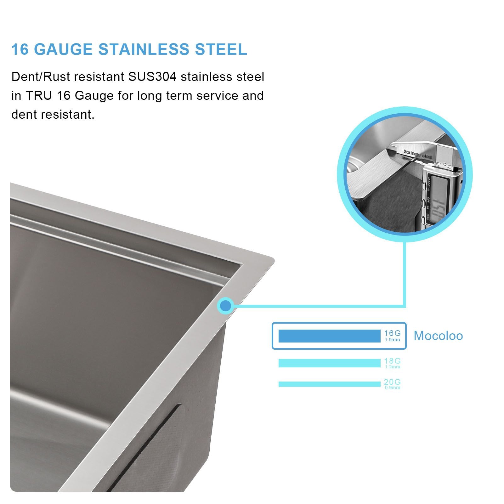 33-inch Stainless Steel Under-mount Single Bowl Apron Front Farmhouse Ledge Workstation kitchen Sink image 6