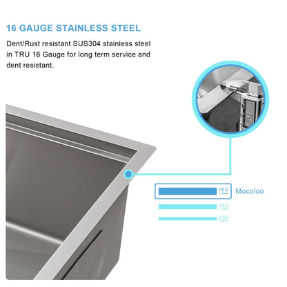 33-inch Stainless Steel Under-mount Single Bowl Apron Front Farmhouse Ledge Workstation kitchen Sink image 6