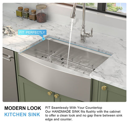33-inch Stainless Steel Under-mount Single Bowl Apron Front Farmhouse Ledge Workstation kitchen Sink image 7
