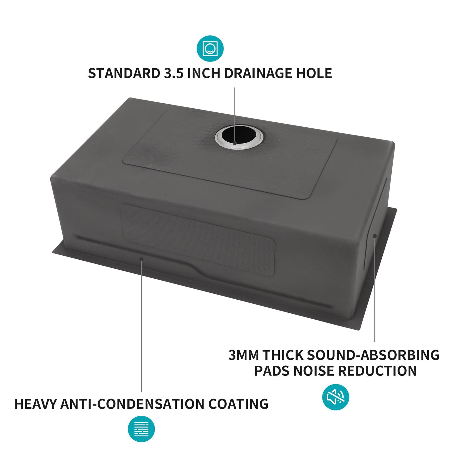 33-inch Undermount Single Bowl Stainless Steel Workstation Kitchen Sink Built-in Z-shape Ledge image 6