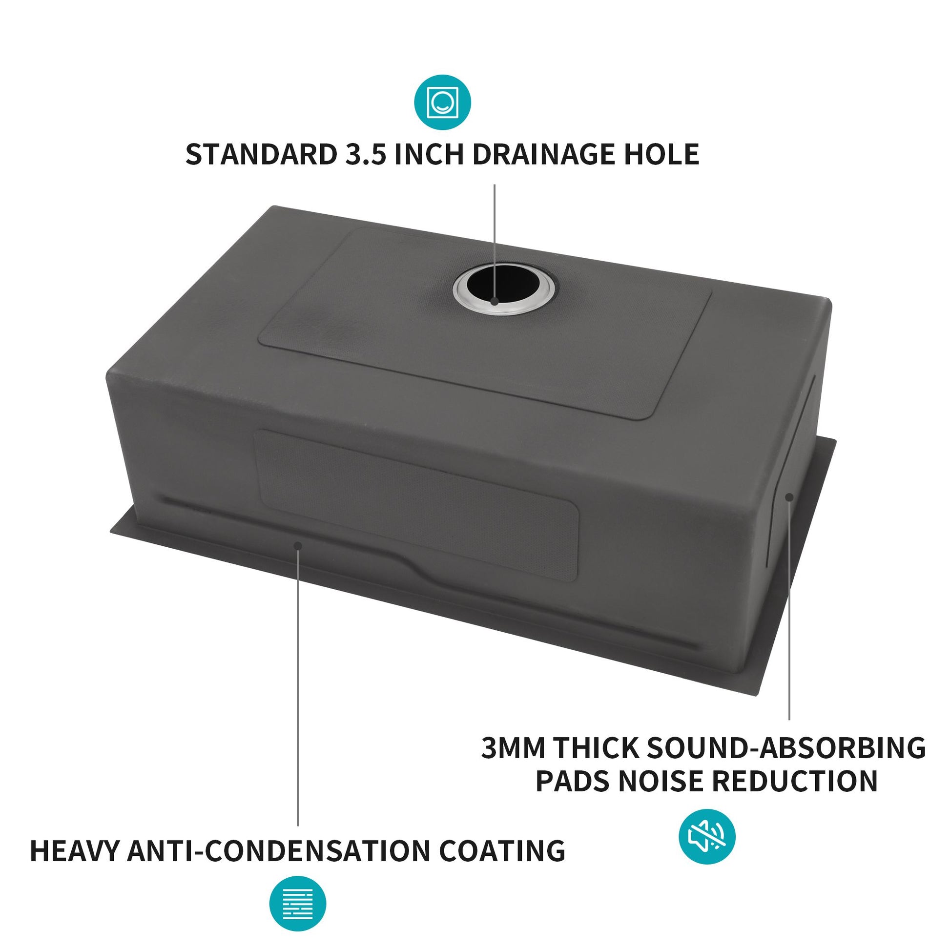 33-inch Undermount Single Bowl Stainless Steel Workstation Kitchen Sink Built-in Z-shape Ledge image 6
