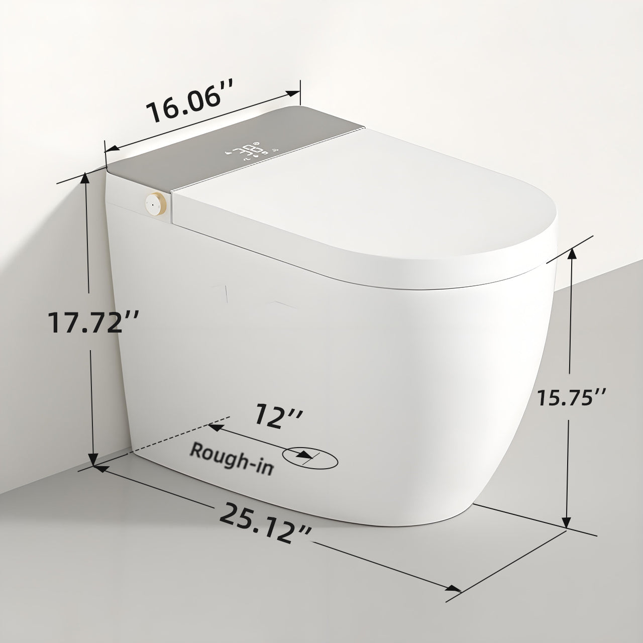 Modern integrated Smart toilet, Auto Open/Close lid, temperature heating seat, instant warm water cleaning, can automatically flush, remote control flush, foot sensing flush image 8