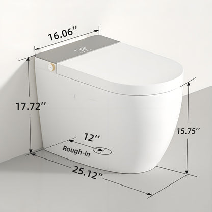 Modern integrated Smart toilet, Auto Open/Close lid, temperature heating seat, instant warm water cleaning, can automatically flush, remote control flush, foot sensing flush image 8