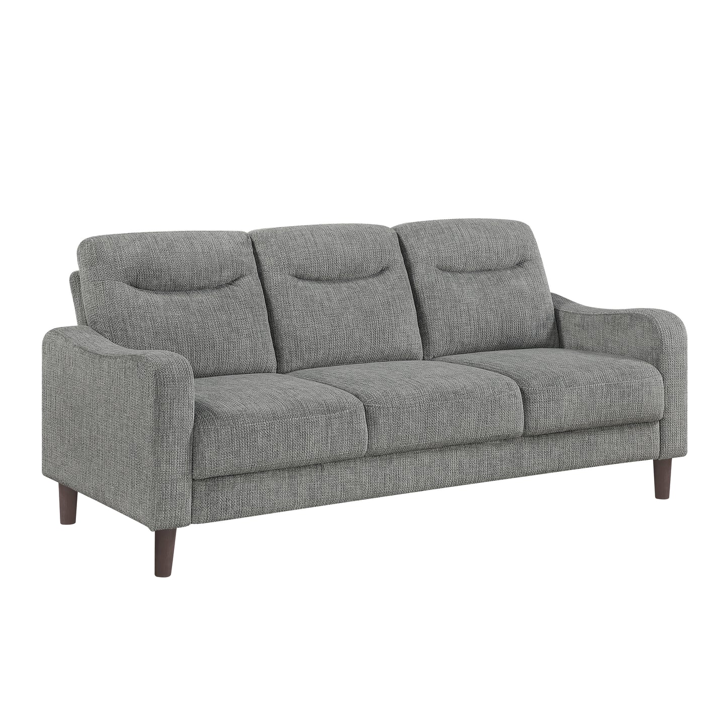 Modern Design 3-Seater Sofa Gray Chenille Upholstery Comfort Pocket Coils Classic Solidwood Frame Living Room Furniture 1pc image 3