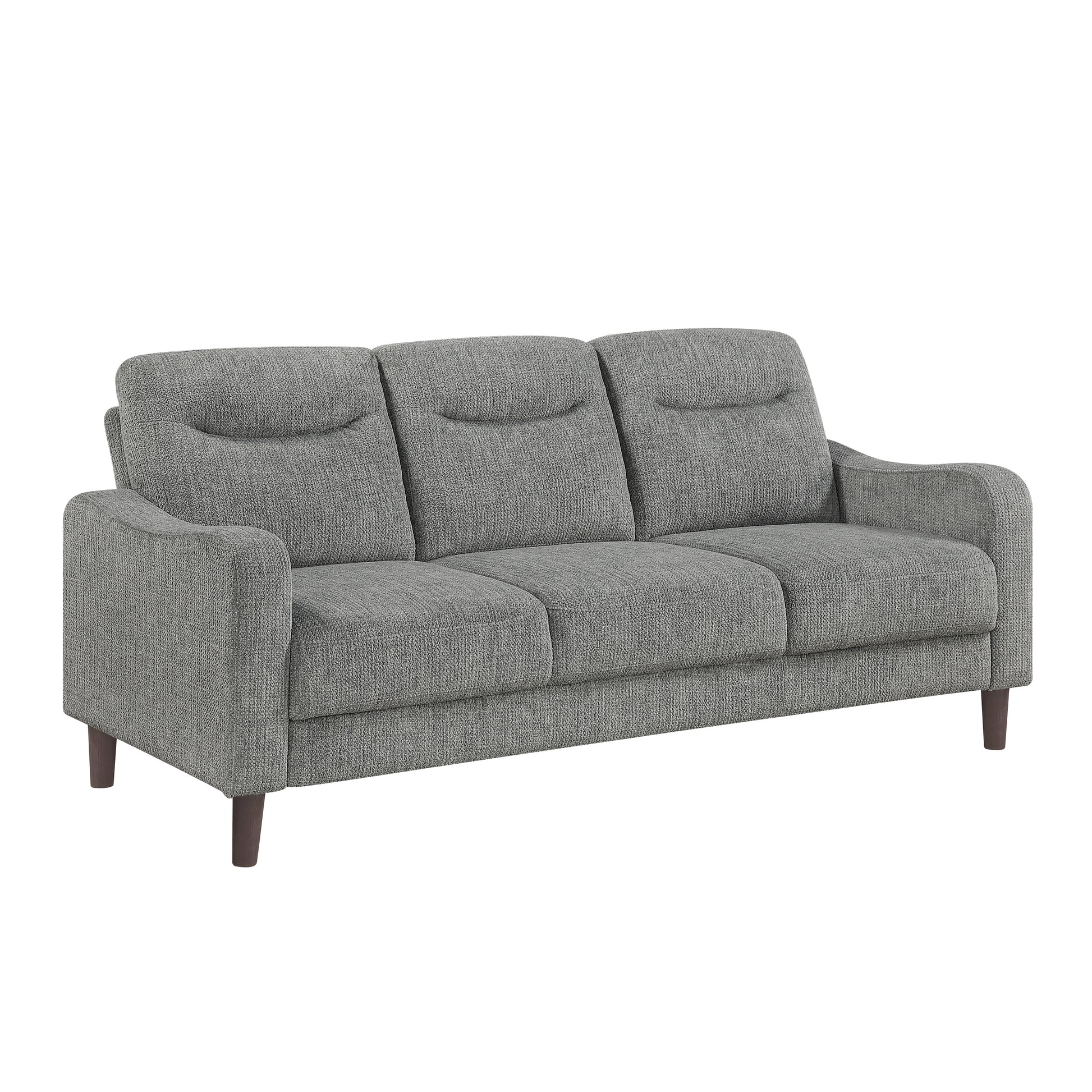 Modern Design 3-Seater Sofa Gray Chenille Upholstery Comfort Pocket Coils Classic Solidwood Frame Living Room Furniture 1pc image 3