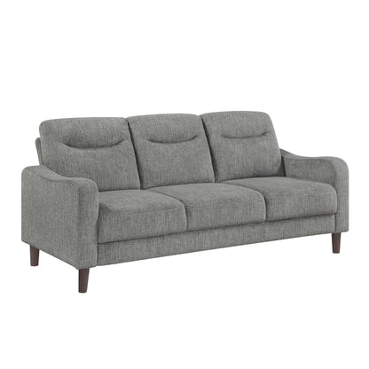 Modern Design 3-Seater Sofa Gray Chenille Upholstery Comfort Pocket Coils Classic Solidwood Frame Living Room Furniture 1pc image 3