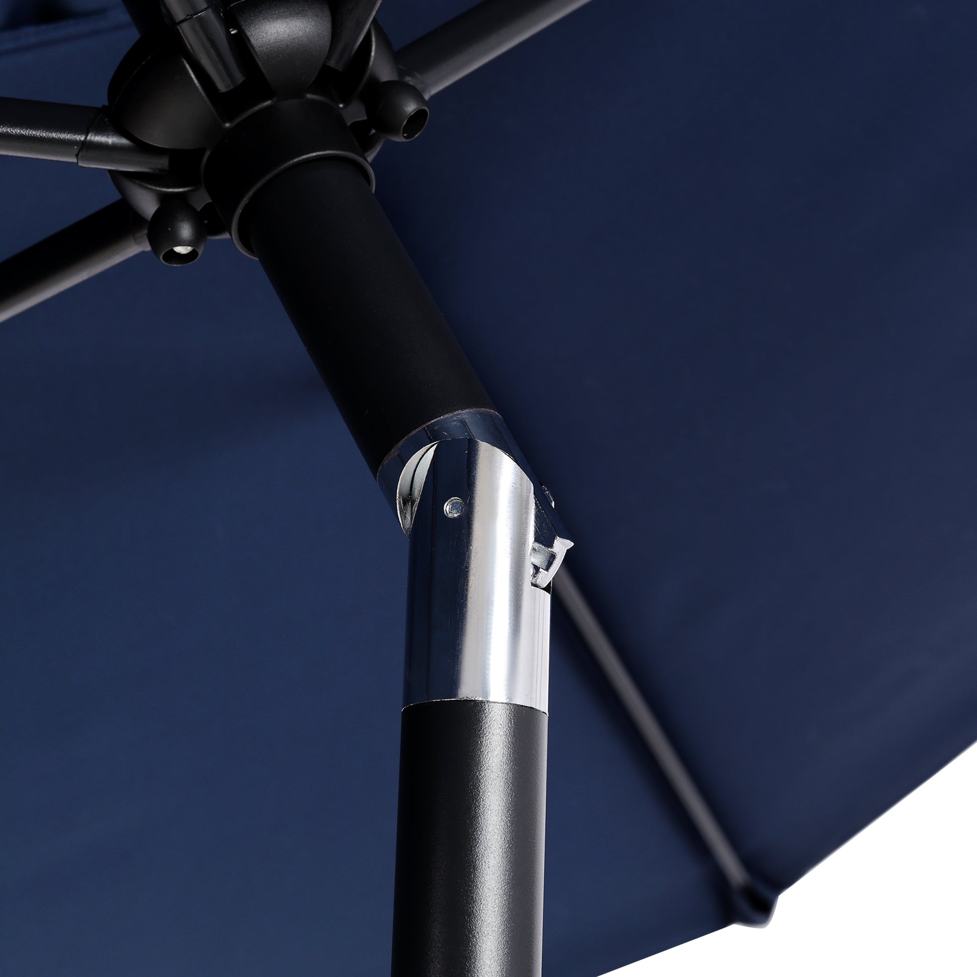 7.5 FT Patio Umbrella, Outdoor Market Yard Umbrella, Sun Shade Umbrella with Push Button Tilt and Crank Mechanism for Garden, Deck, Pool and Backyard, Not Include Umbrella Base, Blue image 5