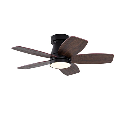 Ceiling Fans with Lights and Remote, 32 Inch Low Profile Ceiling Fan with Light, Flush Mount, Reversible, 3CCT, Dimmable Black Modern Ceiling Fan for Bedroom, Living Room, Outdoor Patio image 9