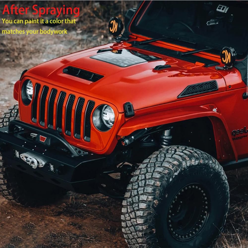 Space-Capsule Style Hood/Heat Dispersion Hood Compatible with 2018-2026 Jeep Wrangler JL JLU & 2020-2026 Gladiator JT Replacement Hood(Not for Mojave&392 Model) image 11
