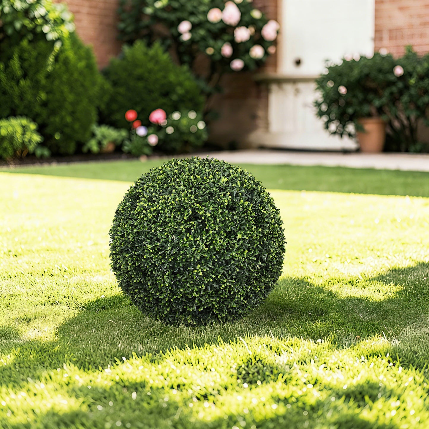 18.5IN Topiary Balls Artificial Outdoor Faux Boxwood Plants Large Green Decorative Spheres for Garden Front Porch Patio Planter Decoration, 2pcs/set image 1