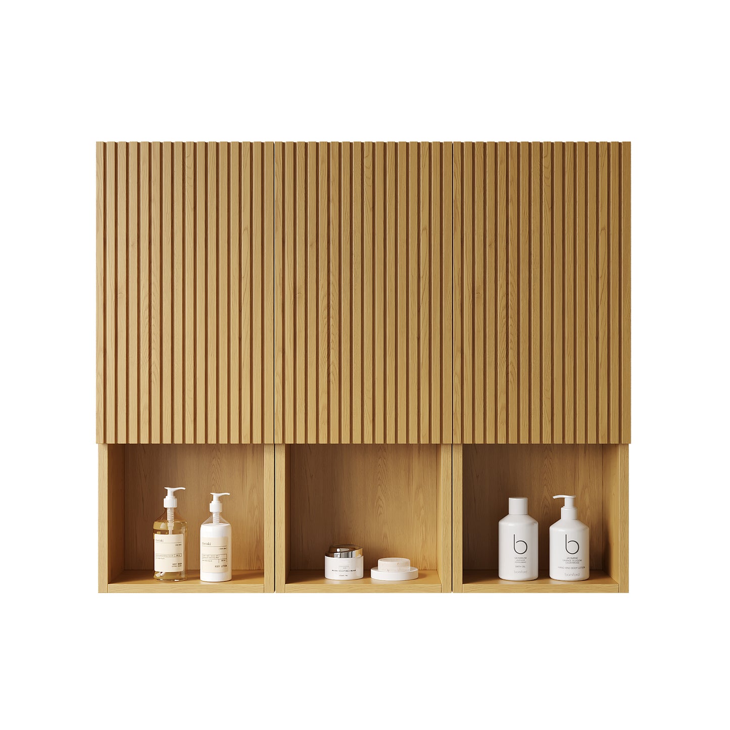 MITCH 41" Bathroom Wall Mounted Cabinet - Corolla Oak - Front View