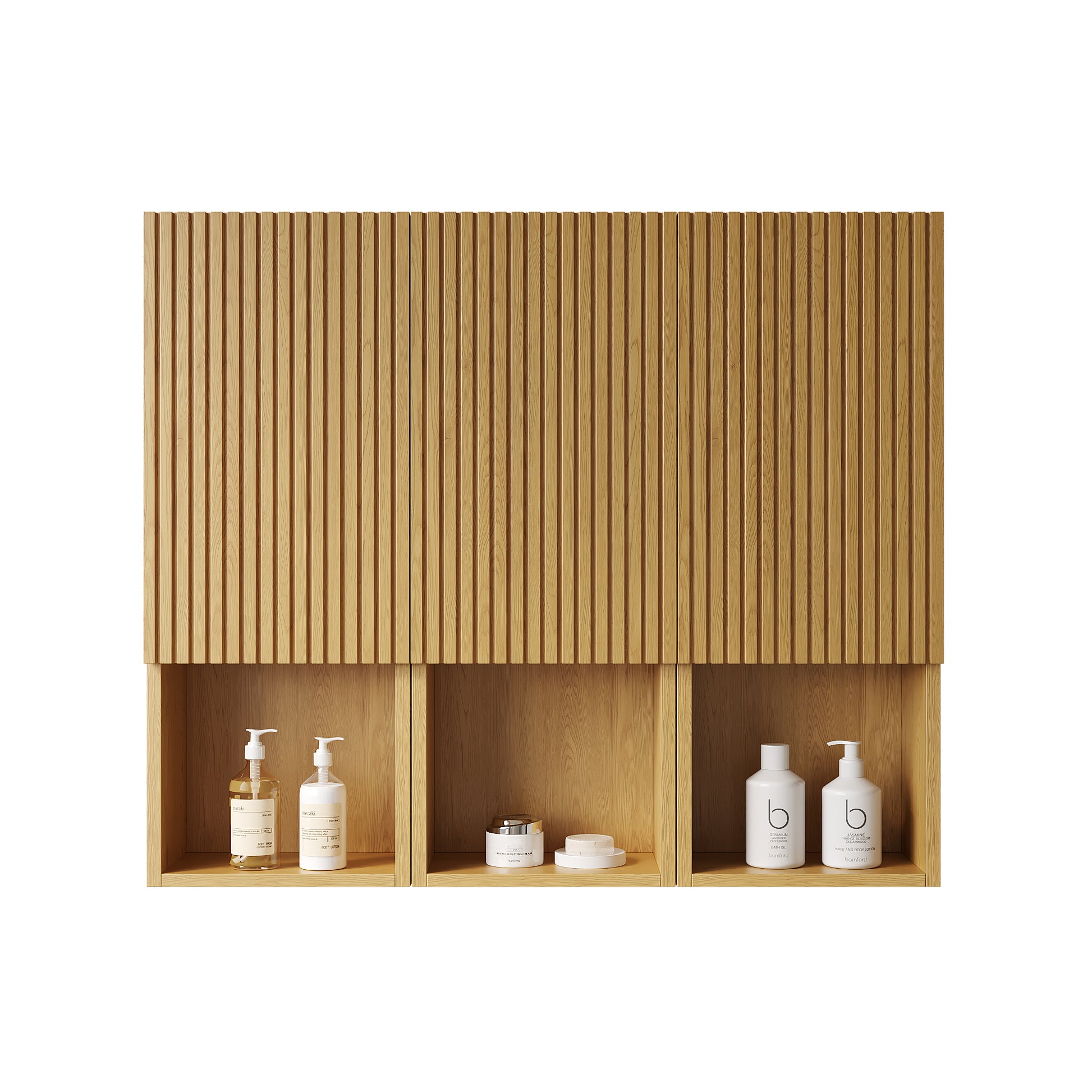 MITCH 41" Bathroom Wall Mounted Cabinet - Corolla Oak - Front View