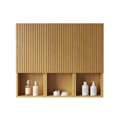 MITCH 41" Bathroom Wall Mounted Cabinet - Corolla Oak - Front View