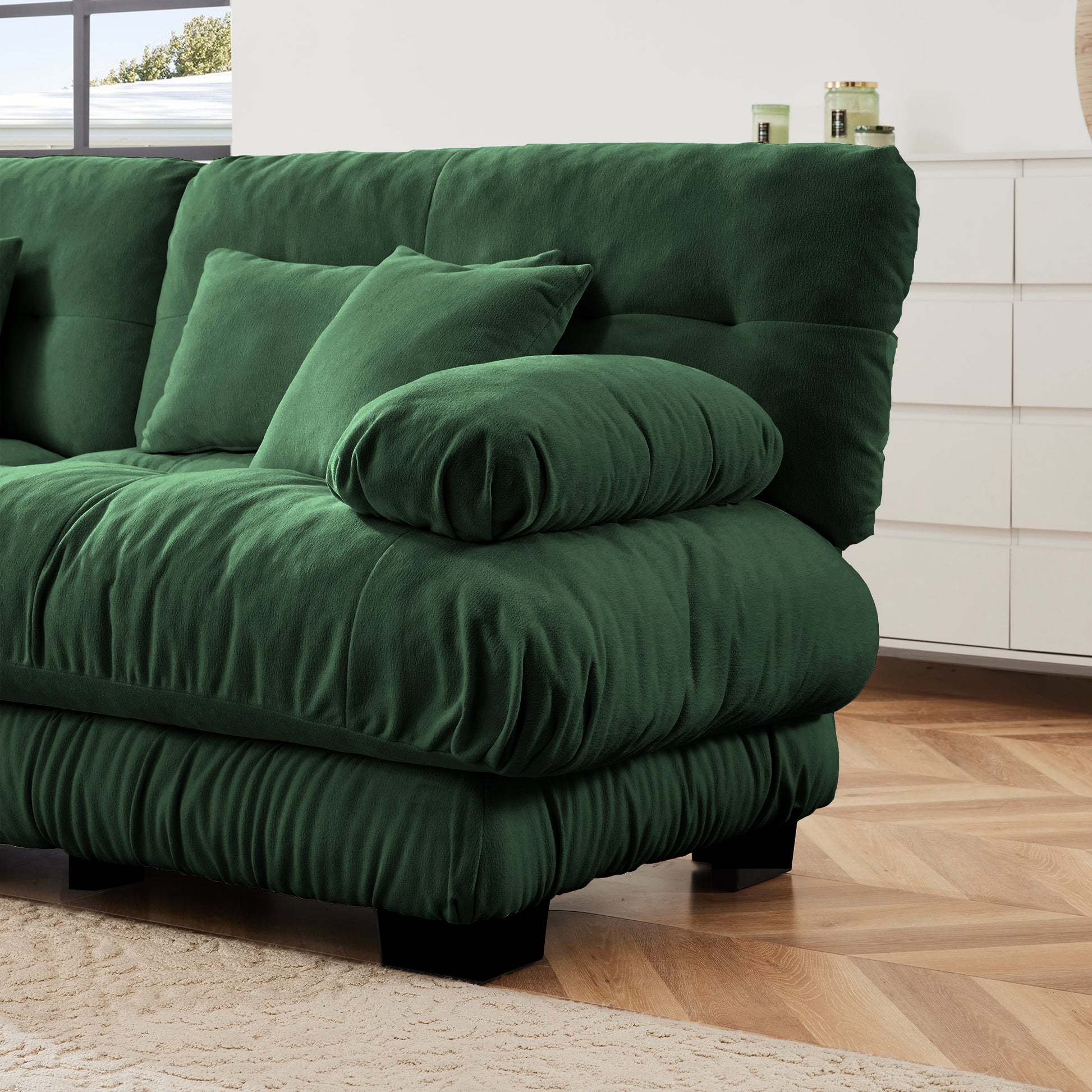 27 Sofa LSF W/2 pillows -Green image 6