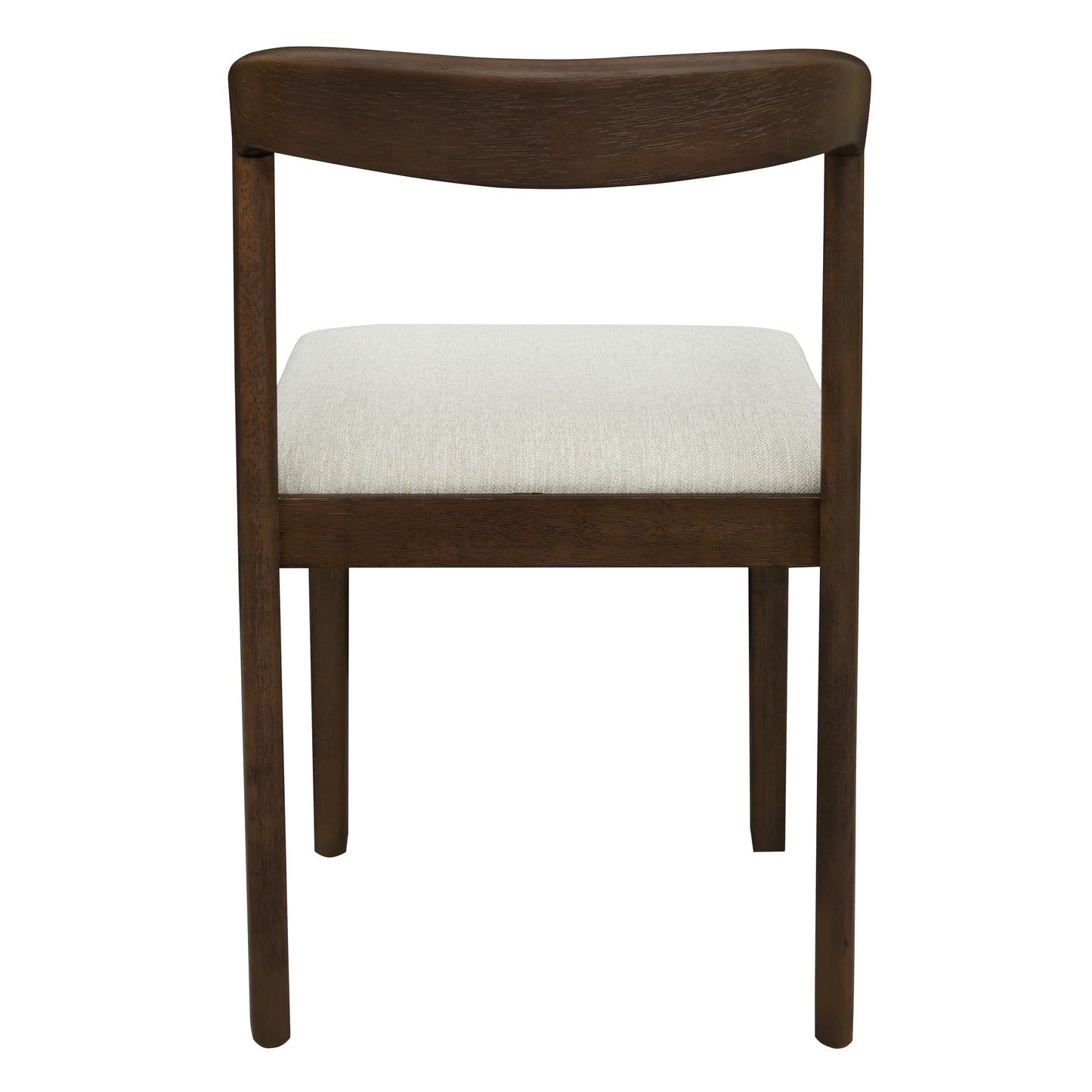 Solid Rubber Wood Dining Chairs(Walnut+Beige)Set of 2 image 8