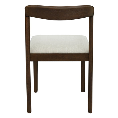Solid Rubber Wood Dining Chairs(Walnut+Beige)Set of 2 image 8