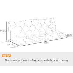 Outsunny Tufted Bench Cushions for Outdoor Furniture, 3-Seater Replacement for Swing Chair, Patio Sofa/Couch, Overstuffed, Includes Backrest, Black