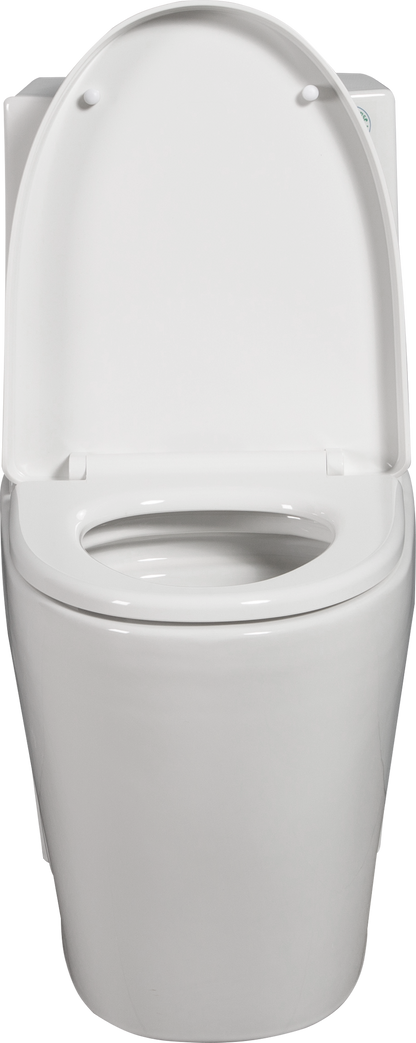 1.1/1.6 GPF Tornado Flush One-Piece Toilet for bathrooms,Siphonic S-trap 12",Elongated Bowl with Soft Close Seat,Powerful Dual Flush MAP 1000g,Comfort Chair Seat ADA Height 17", White 26T01-GW image 5