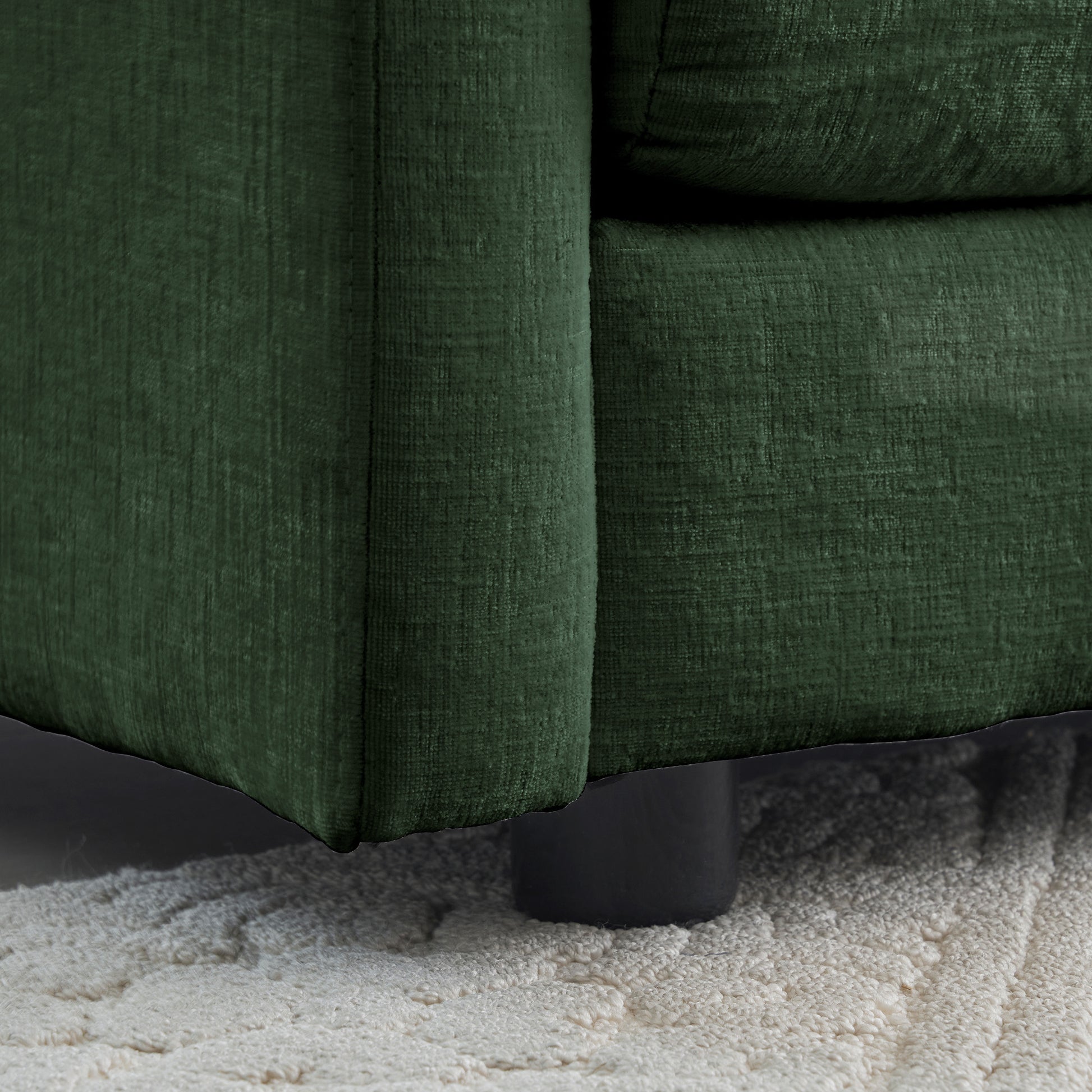 Chenille Fabric Ottomans Footrest to Combine with 2 Seater Sofa, 3 Seater Sofa and 4 Seater Sofa, Green Chenille image 7