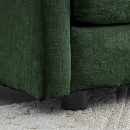 Chenille Fabric Ottomans Footrest to Combine with 2 Seater Sofa, 3 Seater Sofa and 4 Seater Sofa, Green Chenille image 7