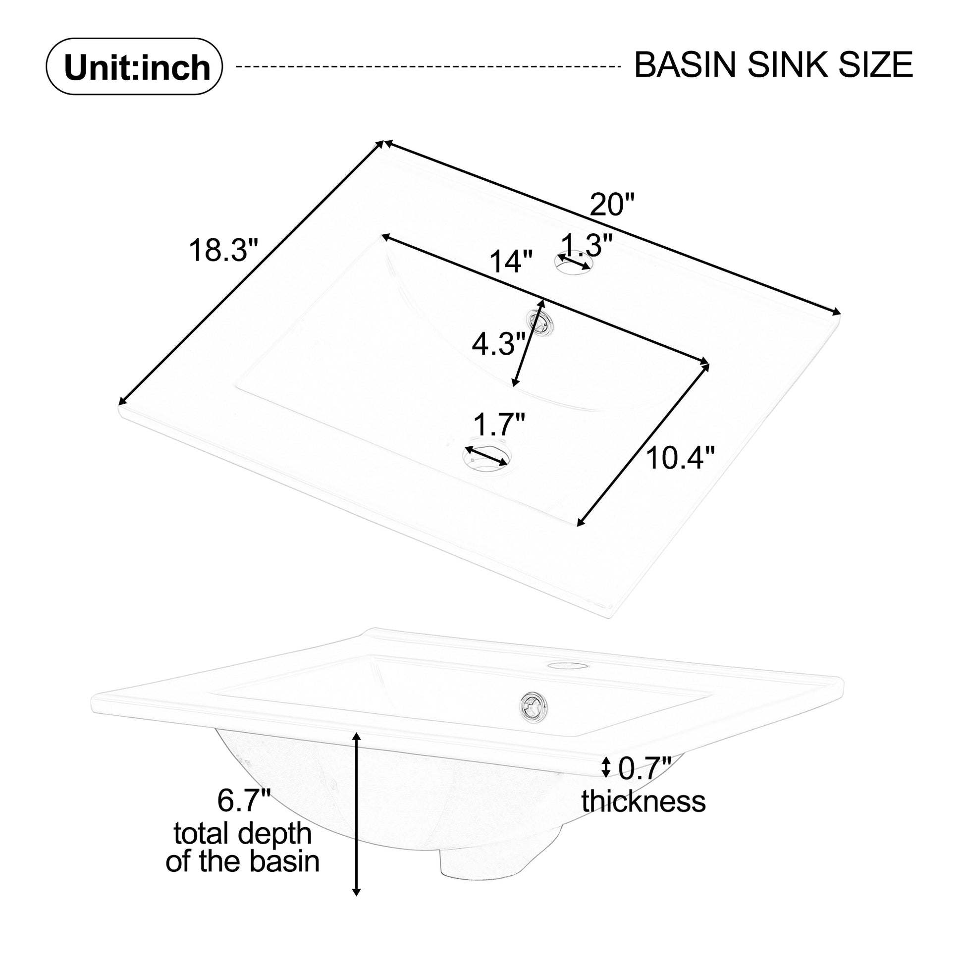 [Video] 20" Bathroom Vanity with Sink, Vanity Cabinet with Door Shelf and Adjustable Shelf, Blue image 6