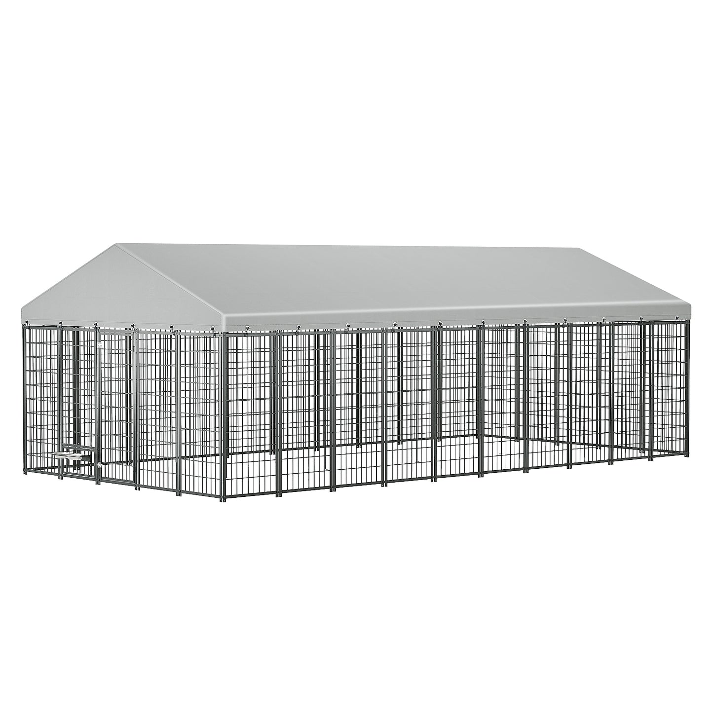 Large Dog Kennel Outdoor Pet Pens Dogs Run Enclosure Animal Hutch Metal Coop Fence with Roof Cover. 18.9'L x 9.61'W x 6.76'H. image 9