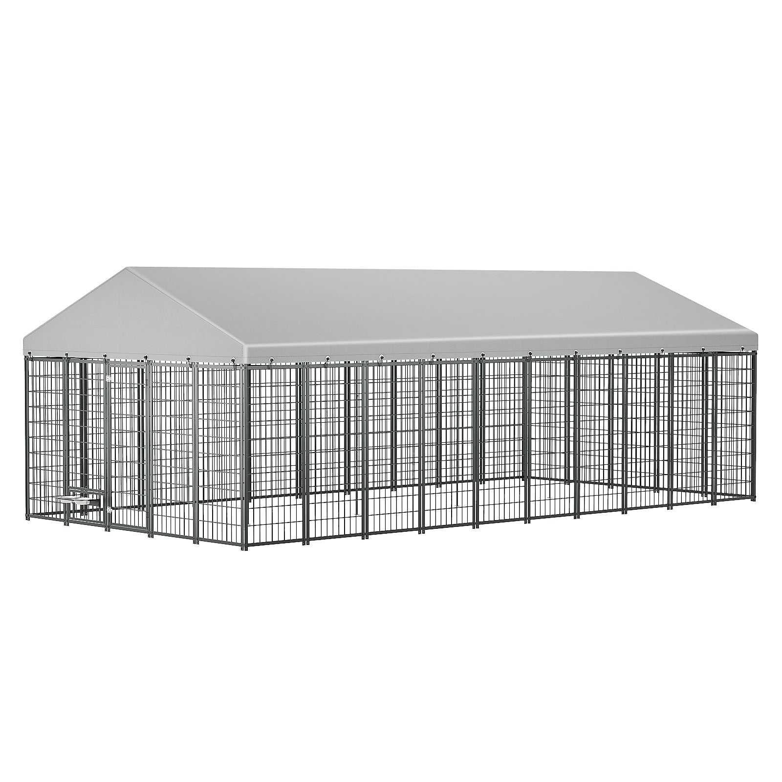 Large Dog Kennel Outdoor Pet Pens Dogs Run Enclosure Animal Hutch Metal Coop Fence with Roof Cover. 18.9'L x 9.61'W x 6.76'H. image 9
