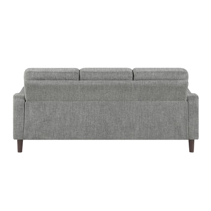 Modern Design 3-Seater Sofa Gray Chenille Upholstery Comfort Pocket Coils Classic Solidwood Frame Living Room Furniture 1pc image 6