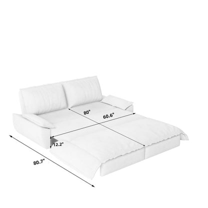 73.2"Queen Pull Out Sofa Bed,3-in-1 Convertible Sleeper Sofa,Multi-Functional Velvet Loveseat Bed, Black(Old sku: W1885S00050/W1885S00195/W1885S00228) image 10