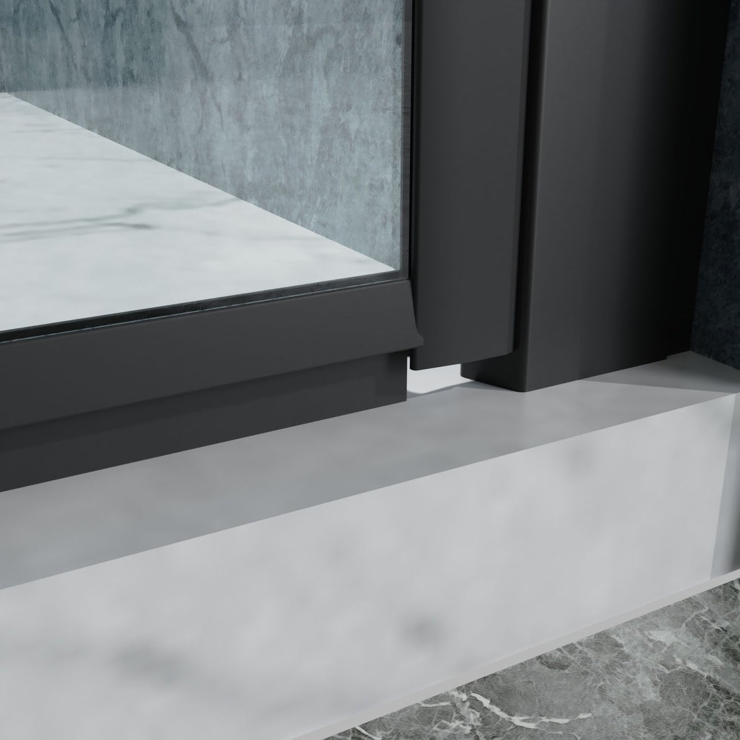 34 to 35-3/8 in. W x 72 in. H Bi-Fold Semi-Frameless Shower Doors in Matte Black with Clear Glass image 9