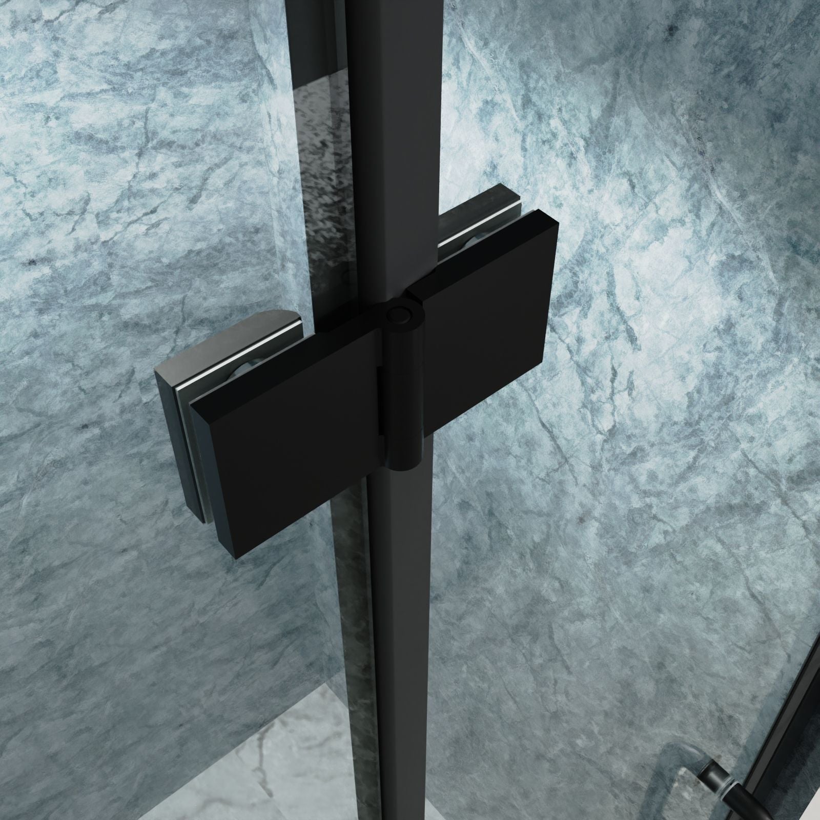 34 to 35-3/8 in. W x 72 in. H Bi-Fold Semi-Frameless Shower Doors in Matte Black with Clear Glass image 10