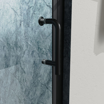 34 to 35-3/8 in. W x 72 in. H Bi-Fold Semi-Frameless Shower Doors in Matte Black with Clear Glass image 3