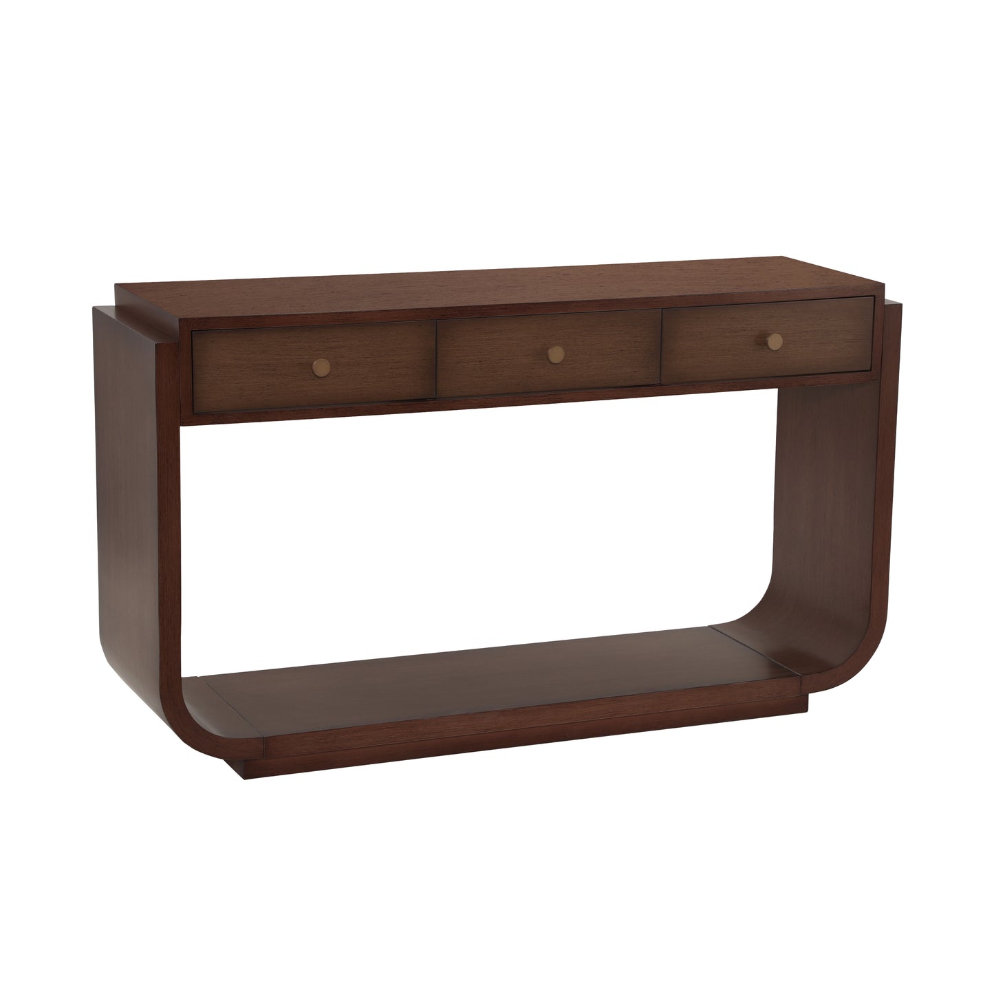Classic-Style Console Table, 3 Storage Drawers, Display Shelf, Curved Legs, Painted Finish, Entryway/Hallway/Living Room, Walnut image 11