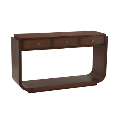 Classic-Style Console Table, 3 Storage Drawers, Display Shelf, Curved Legs, Painted Finish, Entryway/Hallway/Living Room, Walnut image 11