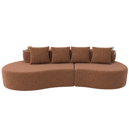 Modern Curved Sectional 3 Seat Minimalist Elegant Half Moon Sofa Compressed Modular Sectional Sofa for Living Room, Office, Apartment image 12