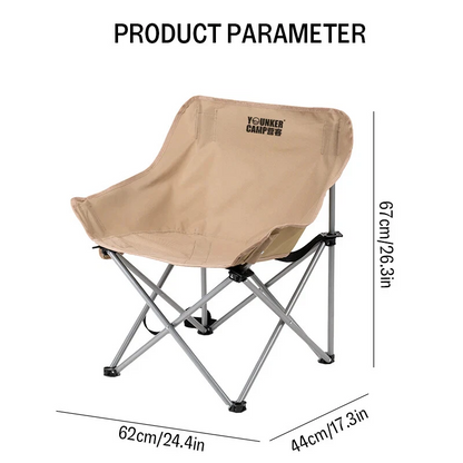 Outdoor Folding Moon Chair - folded for portability