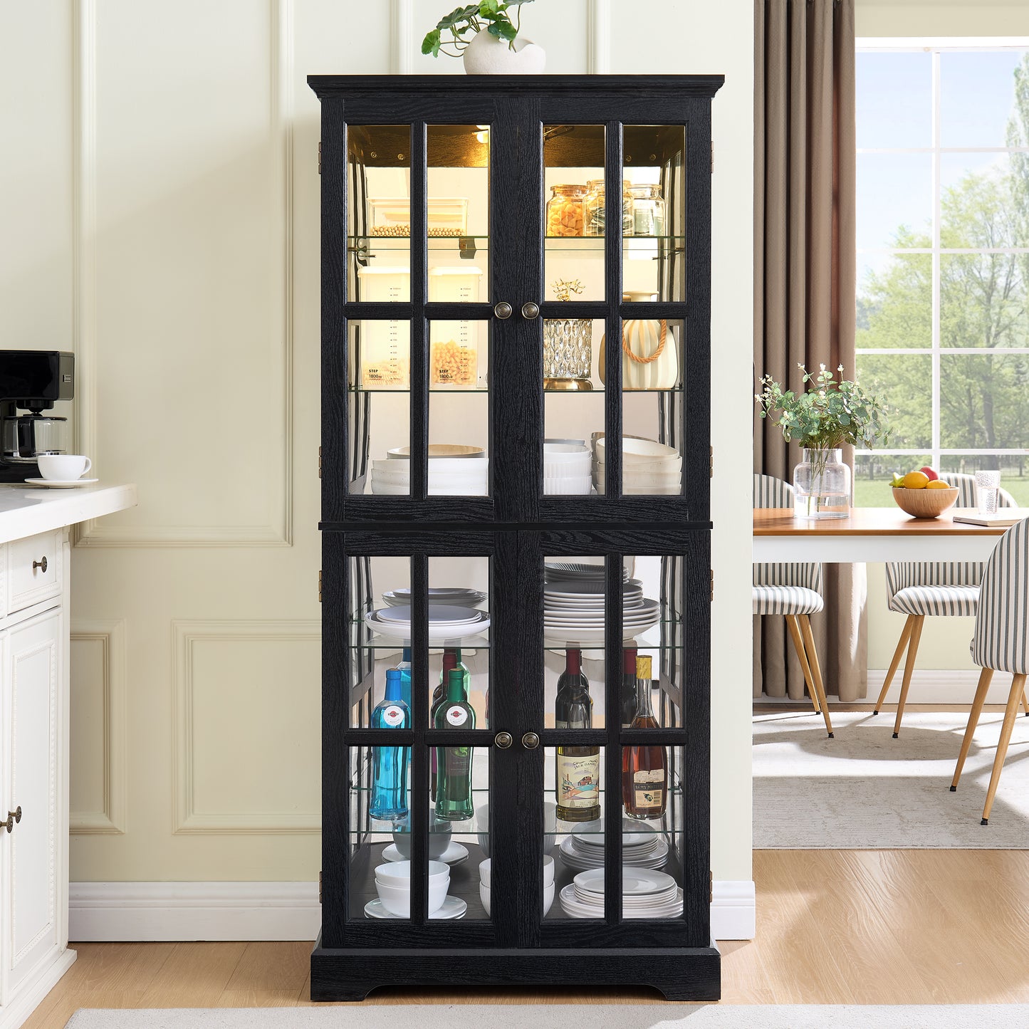 Vintage Showcase for Collectibles - Open Doors
