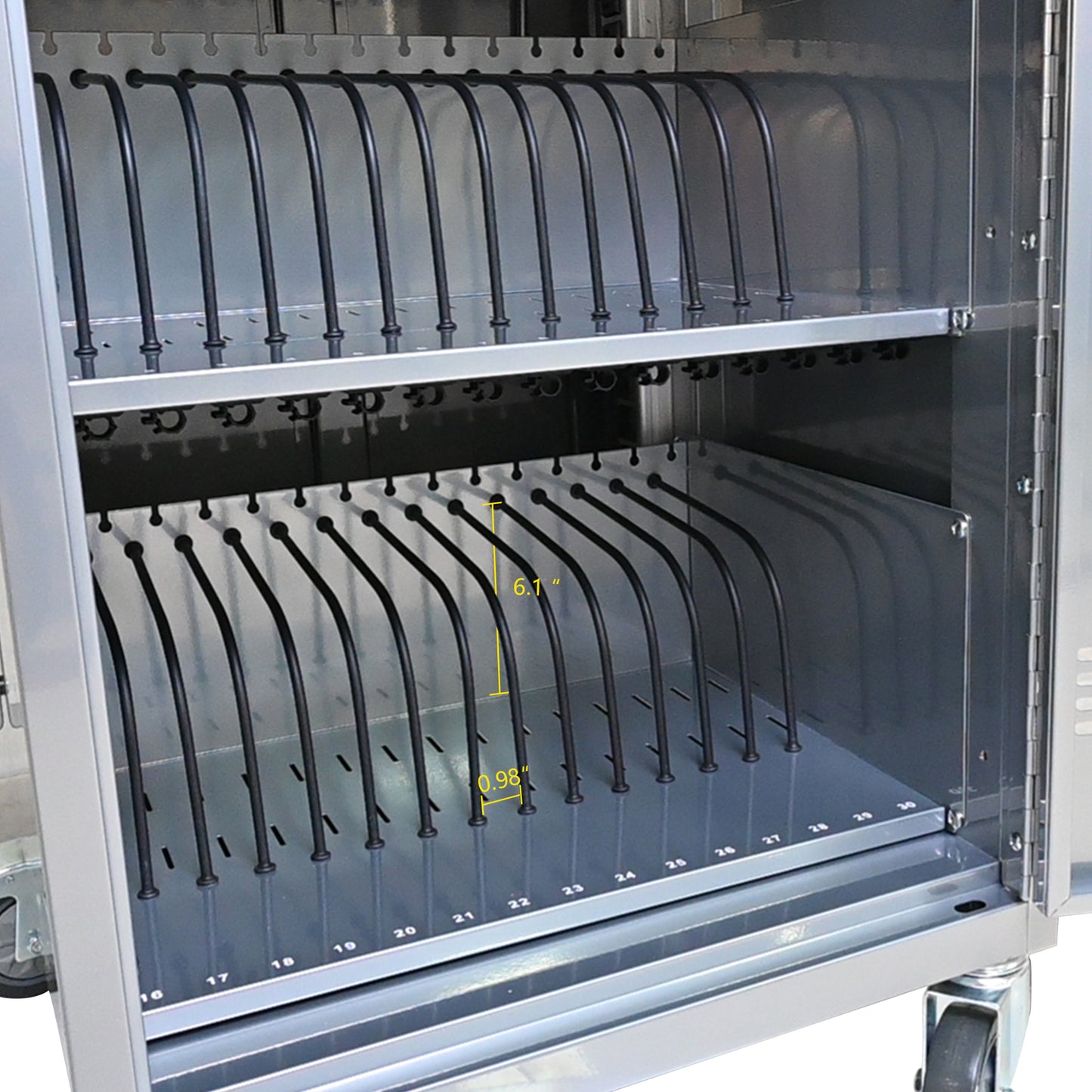 Mobile Charging Cart and Cabinet for Tablets Laptops 35-Device (B30PLUS)-Silver image 10