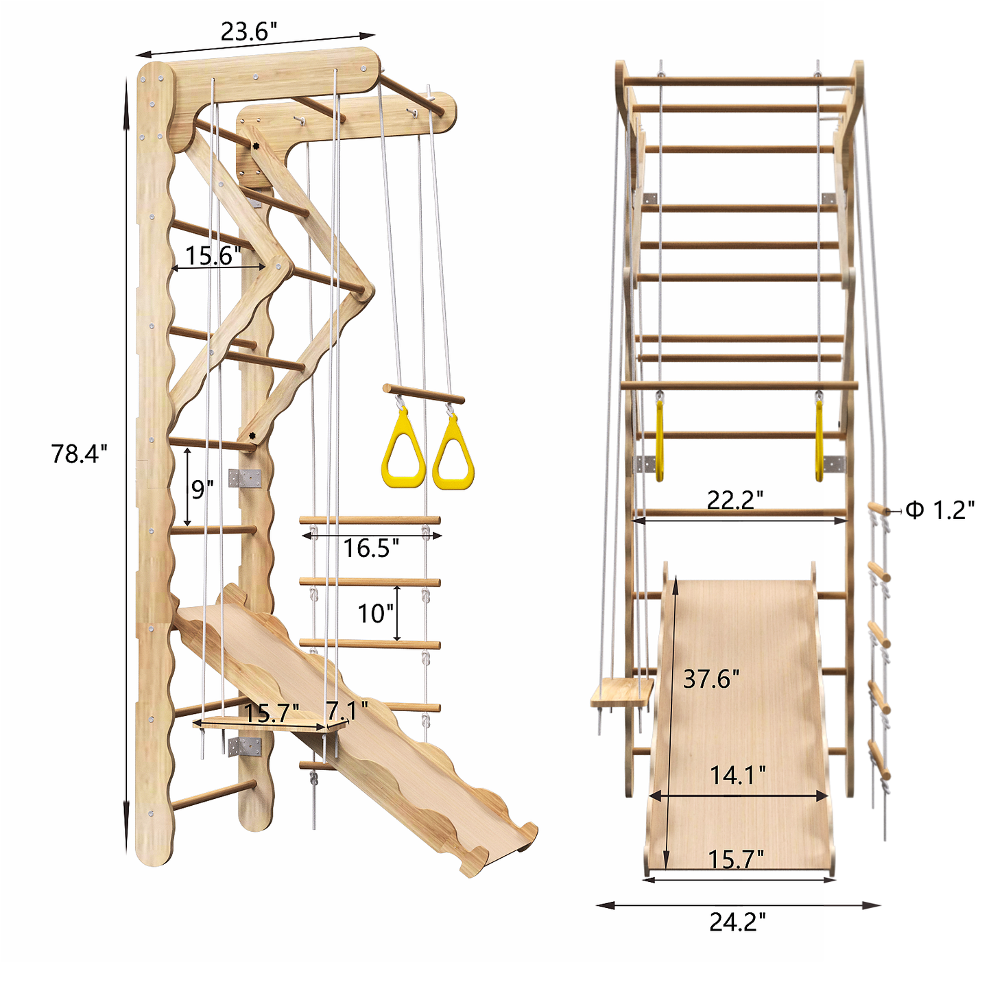 Toddler Climbing Toys Indoor Kids Pikler Triangle Set Foldable Indoor Ladder Climbing Gym Climber image 2