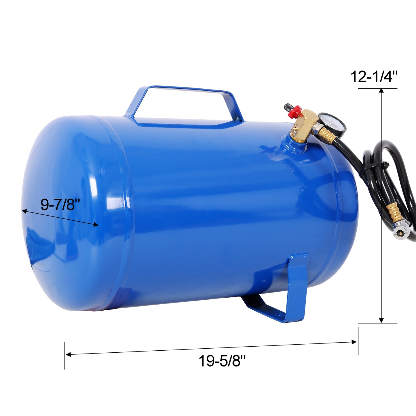 Portable 7 Gallon Air Tank, Lightweight Durable Air Compressor Tank with Pressure Gauge, Safety Valve and 47 Inch Hose for Easy Tool Connection,Blue Color image 10