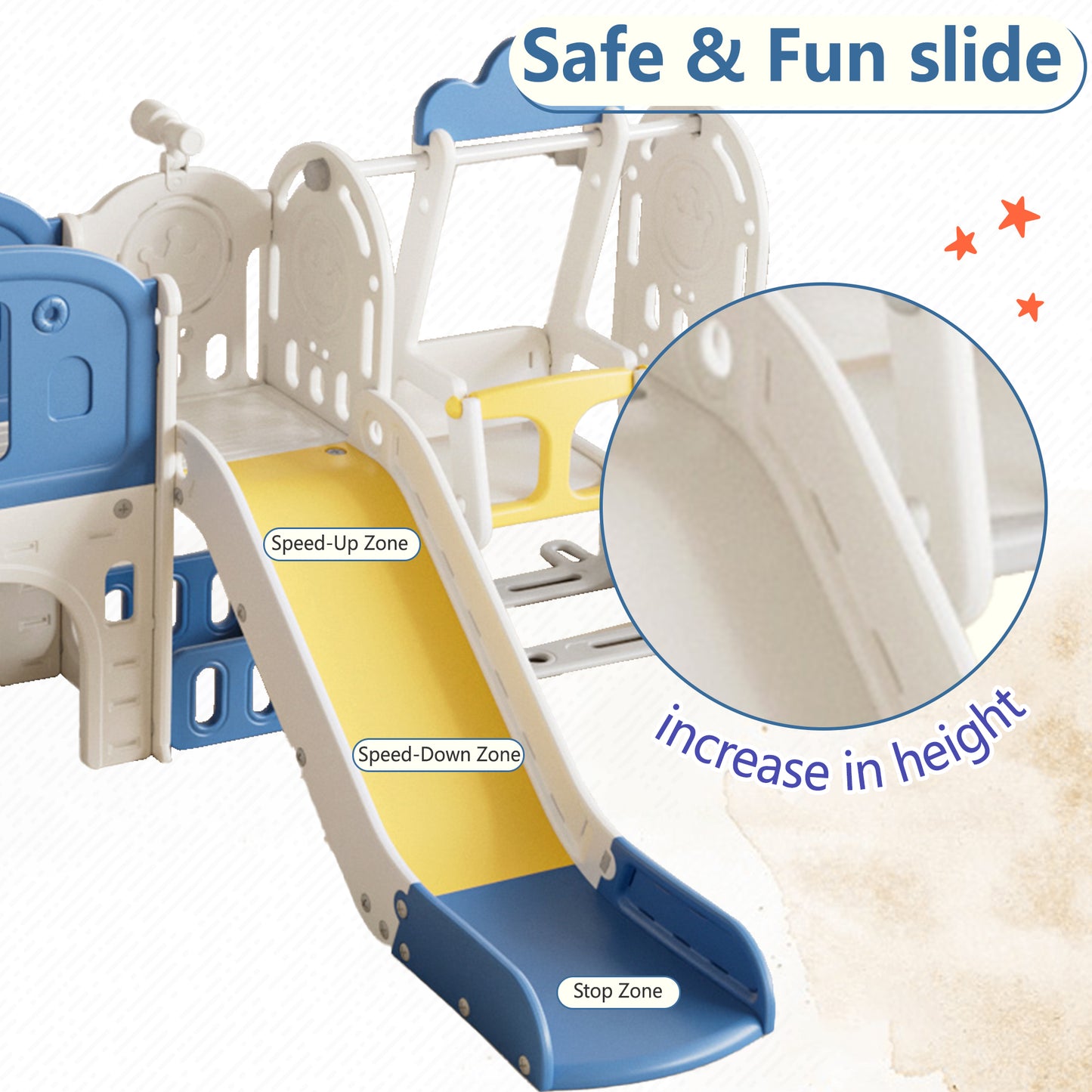 oddler Slide, Kids Slide for Toddlers Age 1-4, 11in 1 Baby Slide Outdoor Indoor Playground with Basketball Hoop and Extra long aisle, Strong swing,Sturdy and Easy Assembly Toddler Playset. image 6