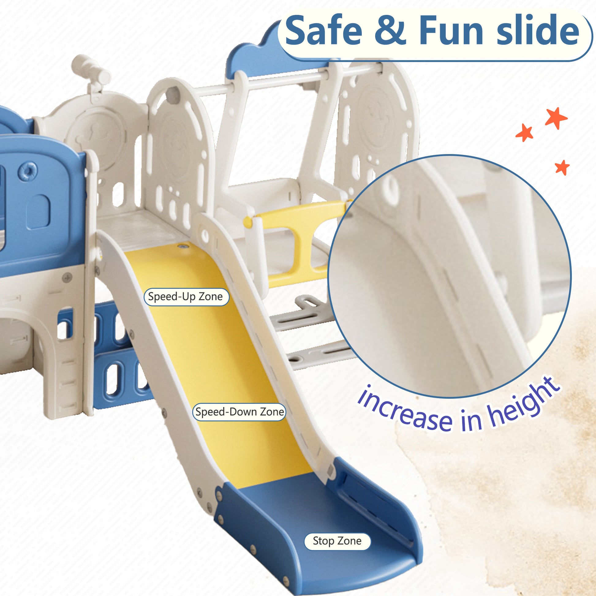 oddler Slide, Kids Slide for Toddlers Age 1-4, 11in 1 Baby Slide Outdoor Indoor Playground with Basketball Hoop and Extra long aisle, Strong swing,Sturdy and Easy Assembly Toddler Playset. image 6