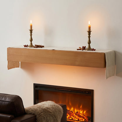 60'' Fireplace Mantel Fir Wood Wall-Mounted & Floating Shelf for Home Decor with Flat Surface image 9