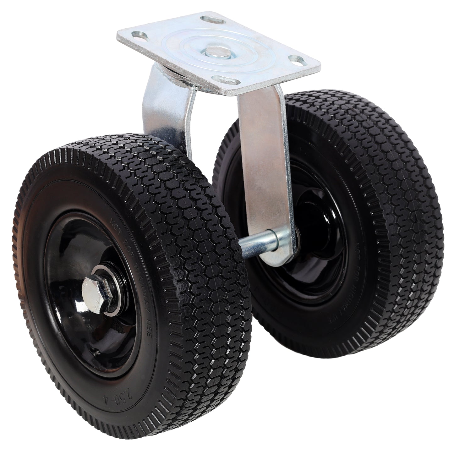 8 in Dual Flat Free Wheels Swivel Caster, 660LBS LOAD CAPACITY image 4