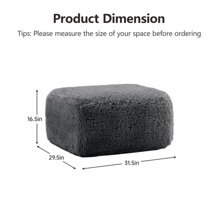 Aviana Ottoman Plush Fabric -Dark Grey image 3