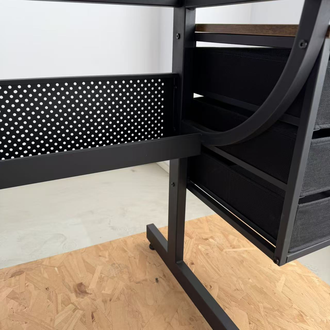 Black drafting drawing table with stool and 3 drawers image 5