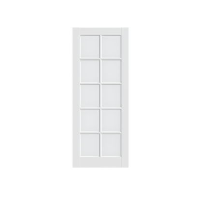32" X 80"10-Lite Preassembled Clear Glass French Door, for Closet Pantry Bedroom Livingroom Study Office kitchen, Barn Doors-Shaker w/o Hardware image 9