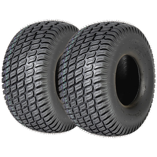 Set of 2 20x10.00-8 lawn mower tires, 4-ply tubeless turf tread, heavy duty, side view